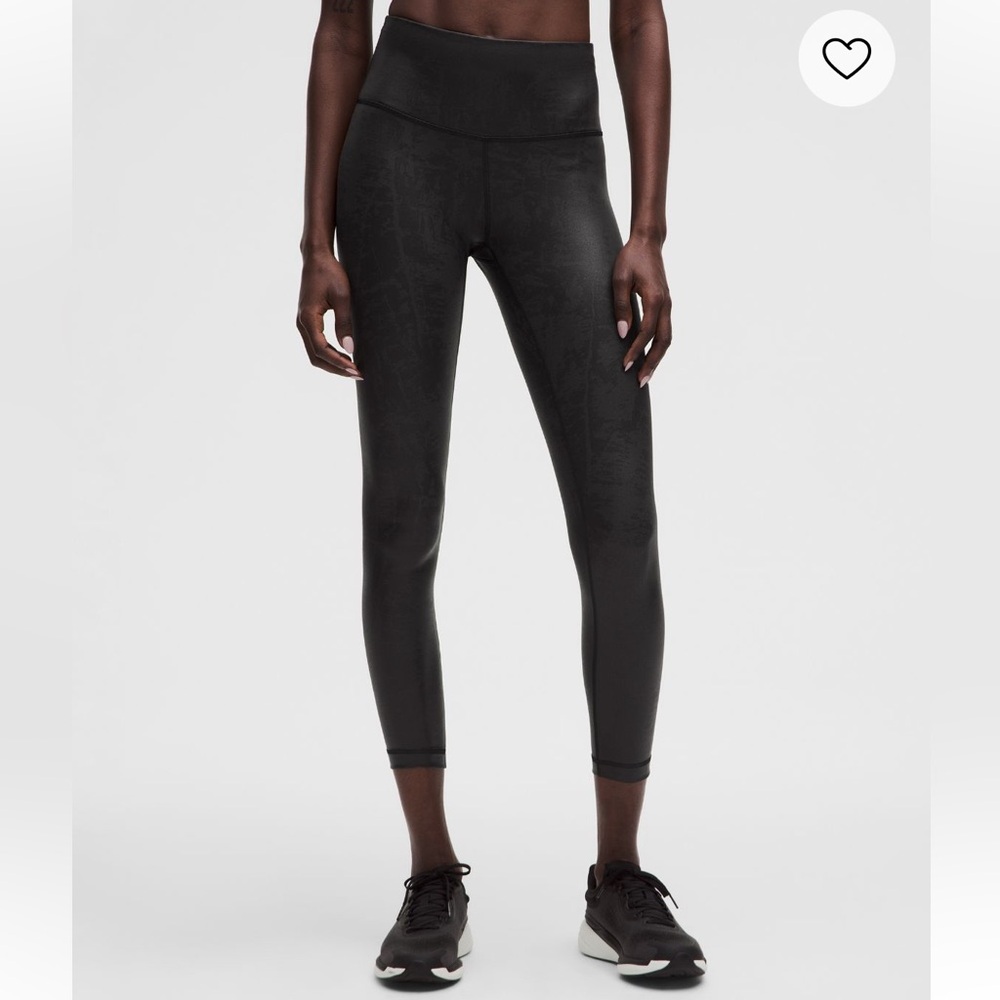 NWT lululemon Wunder Train High-Rise Tight 25” *Matte Foil Black, Size 6